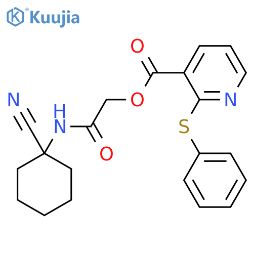 [2-[(1-Cyanocyclohexyl)amino]-2-oxoethyl] 2-phenylsulfanylpyridine-3-carboxylate structure