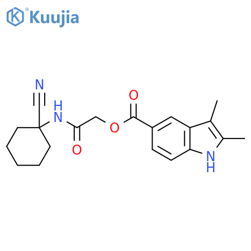 [(1-cyanocyclohexyl)carbamoyl]methyl 2,3-dimethyl-1H-indole-5-carboxylate structure