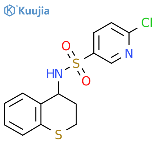 6-chloro-N-(3,4-dihydro-2H-1-benzothiopyran-4-yl)pyridine-3-sulfonamide structure