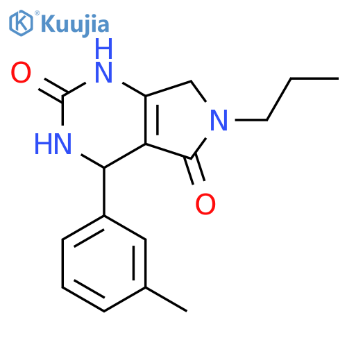 4-(3-methylphenyl)-6-propyl-1H,2H,3H,4H,5H,6H,7H-pyrrolo3,4-dpyrimidine-2,5-dione structure