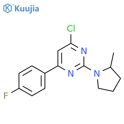 Pyrimidine, 4-chloro-6-(4-fluorophenyl)-2-(2-methyl-1-pyrrolidinyl)- structure