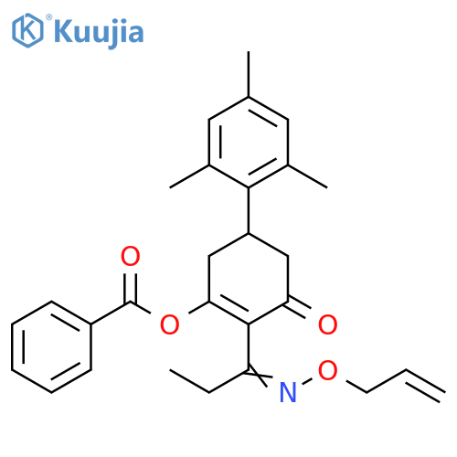 2-Cyclohexen-1-one, 3-(benzoyloxy)-2-[1-[(2-propen-1-yloxy)imino]propyl]-5-(2,4,6-trimethylphenyl)- structure