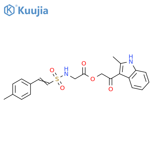 N-[[2-(4-Methylphenyl)ethenyl]sulfonyl]glycine 2-(2-methyl-1H-indol-3-yl)-2-oxoethyl ester structure