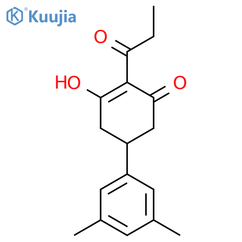 2-Cyclohexen-1-one, 5-(3,5-dimethylphenyl)-3-hydroxy-2-(1-oxopropyl)- structure