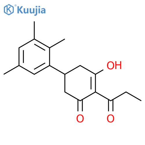 2-Cyclohexen-1-one, 3-hydroxy-2-(1-oxopropyl)-5-(2,3,5-trimethylphenyl)- structure