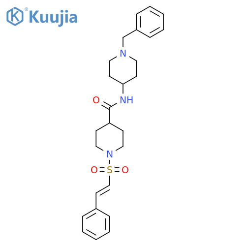 N-(1-benzylpiperidin-4-yl)-1-(2-phenylethenesulfonyl)piperidine-4-carboxamide structure