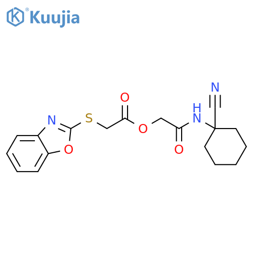 2-[(1-Cyanocyclohexyl)amino]-2-oxoethyl 2-(2-benzoxazolylthio)acetate structure