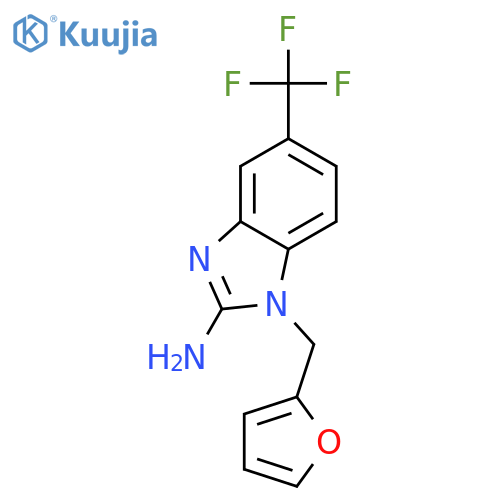 1-(furan-2-yl)methyl-5-(trifluoromethyl)-1H-1,3-benzodiazol-2-amine structure