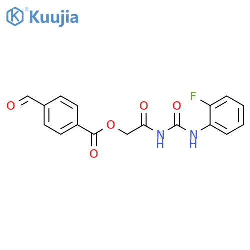 2-[[[(2-Fluorophenyl)amino]carbonyl]amino]-2-oxoethyl 4-formylbenzoate structure