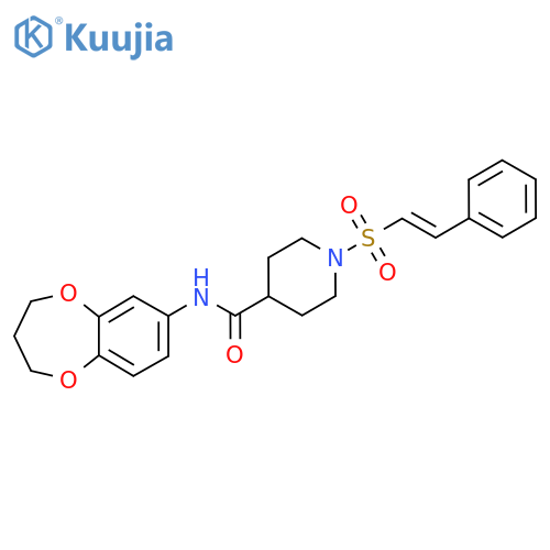 N-(3,4-dihydro-2H-1,5-benzodioxepin-7-yl)-1-(2-phenylethenesulfonyl)piperidine-4-carboxamide structure