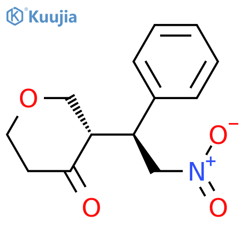 4H-PYRAN-4-ONE, TETRAHYDRO-3-[(1S)-2-NITRO-1-PHENYLETHYL]-, (3S)- structure