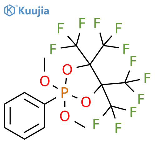 1,3,2-Dioxaphospholane, 2,2-dihydro-2,2-dimethoxy-2-phenyl-4,4,5,5-tetrakis(trifluoromethyl)- structure