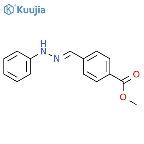 Benzoic acid, 4-[(phenylhydrazono)methyl]-, methyl ester structure