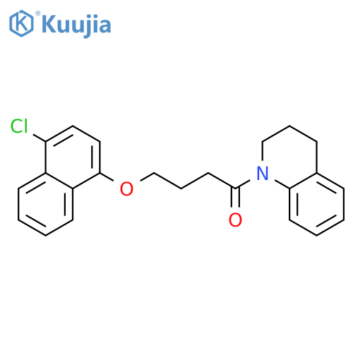 Quinoline,1-[4-[(4-chloro-1-naphthalenyl)oxy]-1-oxobutyl]-1,2,3,4-tetrahydro- structure