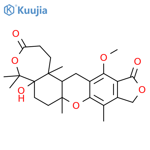 (5aS,7aS,14aR,14bR)-5a-hydroxy-13-methoxy-5,5,7a,9,14b-pentamethyl-1,2,5a,6,7,7a,10,14,14a,14b-decahydro-5H-furo[3,4-i]oxepino[4,3-a]xanthene-3,12-dione structure