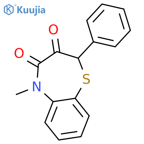 1,5-Benzothiazepine-3,4(2H,5H)-dione, 5-methyl-2-phenyl- structure