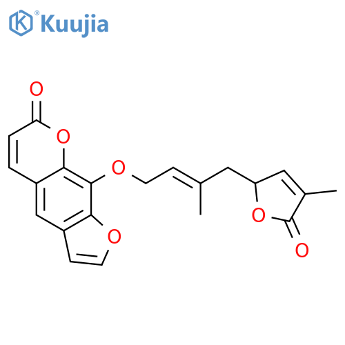 7H-Furo[3,2-g][1]benzopyran-7-one,9-[[4-(2,5-dihydro-4-methyl-5-oxo-2-furanyl)-3-methyl-2-buten-1-yl]oxy]-, (+)- structure