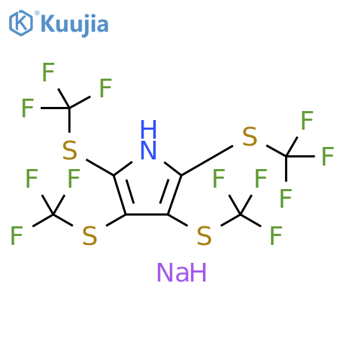1H-Pyrrole, 2,3,4,5-tetrakis[(trifluoromethyl)thio]-, sodium salt structure
