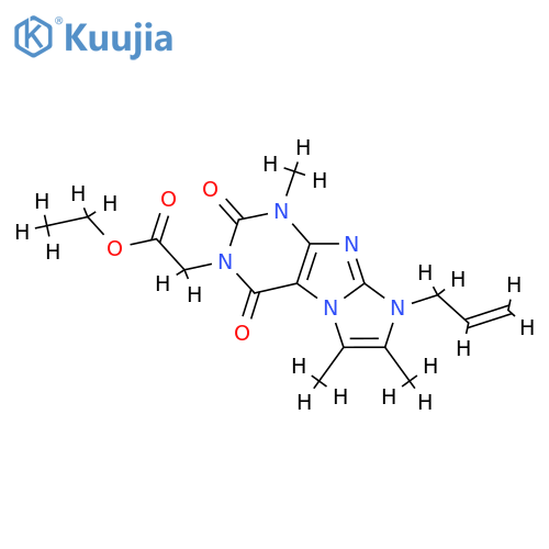 ethyl 2-1,6,7-trimethyl-2,4-dioxo-8-(prop-2-en-1-yl)-1H,2H,3H,4H,8H-imidazo1,2-gpurin-3-ylacetate structure