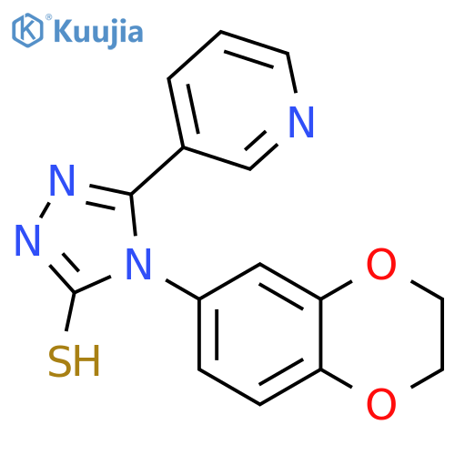 <br>4-(2,3-dihydro-1,4-benzodioxin-6-yl)-5-(pyridin-3-yl)-4H-1,2,4-triazole-3-t hiol structure