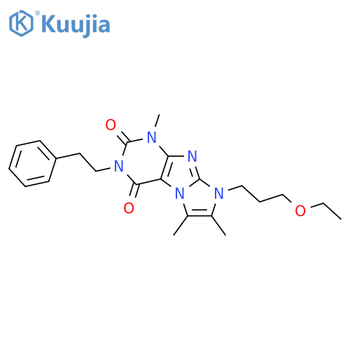 8-(3-ethoxypropyl)-1,6,7-trimethyl-3-(2-phenylethyl)-1H,2H,3H,4H,8H-imidazo1,2-gpurine-2,4-dione structure