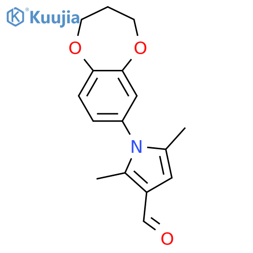 1-(3,4-Dihydro-2H-benzo[b][1,4]dioxepin-7-yl)-2,5-dimethyl-1H-pyrrole-3-carbaldehyde structure