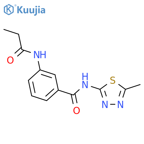 N-(5-methyl-1,3,4-thiadiazol-2-yl)-3-(propanoylamino)benzamide structure
