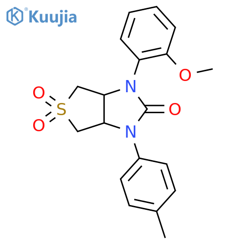1-(2-methoxyphenyl)-3-(4-methylphenyl)-hexahydro-1H-5lambda6-thieno3,4-dimidazole-2,5,5-trione structure