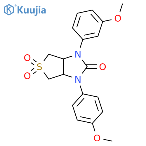 1-(3-methoxyphenyl)-3-(4-methoxyphenyl)-hexahydro-1H-5lambda6-thieno3,4-dimidazole-2,5,5-trione structure