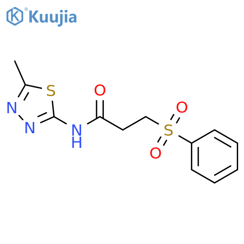 N-(5-methyl-1,3,4-thiadiazol-2-yl)-3-(phenylsulfonyl)propanamide structure