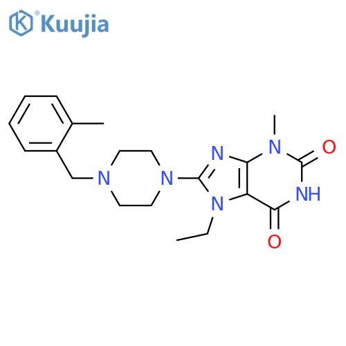 7-ethyl-3-methyl-8-{4-(2-methylphenyl)methylpiperazin-1-yl}-2,3,6,7-tetrahydro-1H-purine-2,6-dione structure