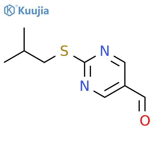 2-Isobutylsulfanyl-pyrimidine-5-carbaldehyde structure