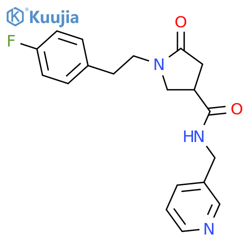 <br>1-[2-(4-fluorophenyl)ethyl]-5-oxo-N-(pyridin-3-ylmethyl)pyrrolidine-3-carbo xamide structure