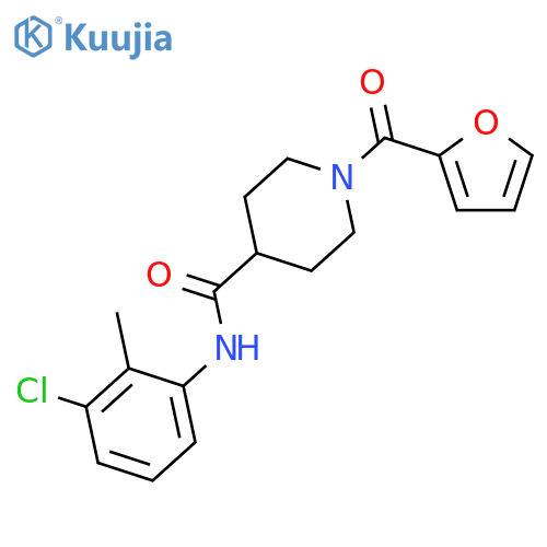 N-(3-chloro-2-methylphenyl)-1-(2-furoyl)piperidine-4-carboxamide structure
