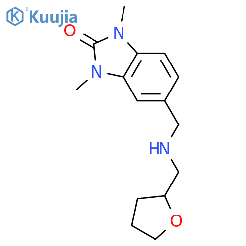1,3-Dimethyl-5-{[(tetrahydro-furan-2-ylmethyl)-amino]-methyl}-1,3-dihydro-benzoimidazol-2-one structure