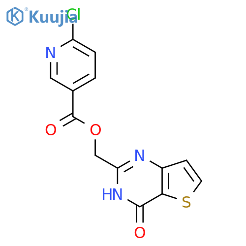 {4-oxo-1H,4H-thieno[3,2-d]pyrimidin-2-yl}methyl 6-chloropyridine-3-carboxylate structure
