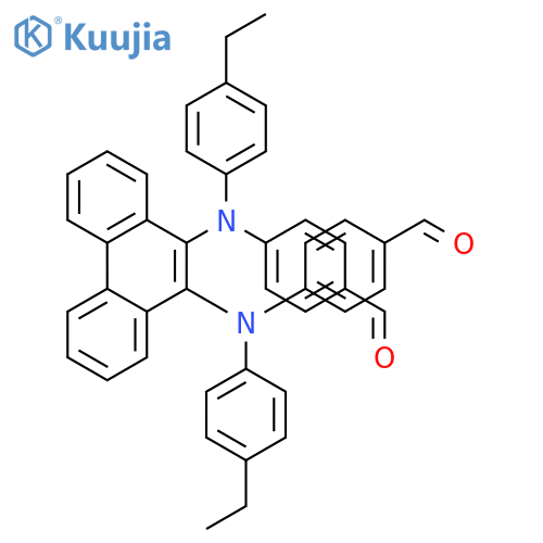 BENZALDEHYDE, 4,4'-[9,10-PHENANTHRENEDIYLBIS[(4-ETHYLPHENYL)IMINO]]BIS- structure