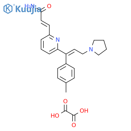 2-Propenamide, 3-[6-[1-(4-methylphenyl)-3-(1-pyrrolidinyl)-1-propenyl]-2-pyridinyl]-, (E,E)-, ethanedioate (9CI) structure