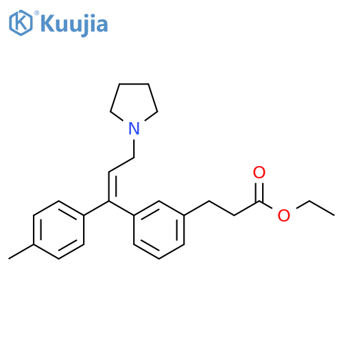 Benzenepropanoic acid, 3-[1-(4-methylphenyl)-3-(1-pyrrolidinyl)-1-propenyl]-, ethyl ester, (Z)- (9CI) structure