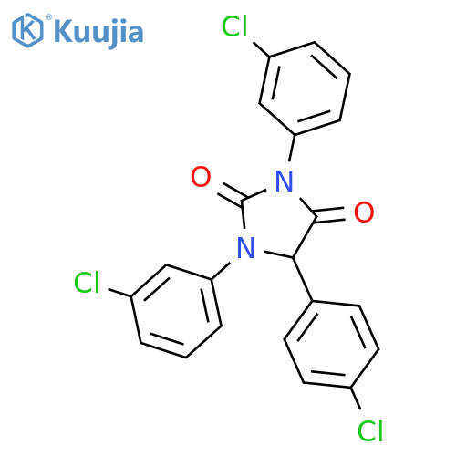 2,4-IMIDAZOLIDINEDIONE, 1,3-BIS(3-CHLOROPHENYL)-5-(4-CHLOROPHENYL)- structure