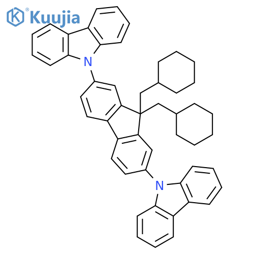 9H-CARBAZOLE, 9,9'-[9,9-BIS(CYCLOHEXYLMETHYL)-9H-FLUORENE-2,7-DIYL]BIS- structure