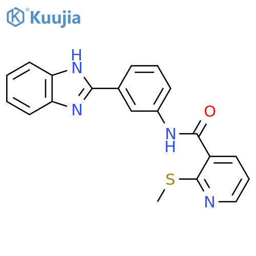 N-[3-(1H-1,3-benzodiazol-2-yl)phenyl]-2-(methylsulfanyl)pyridine-3-carboxamide structure