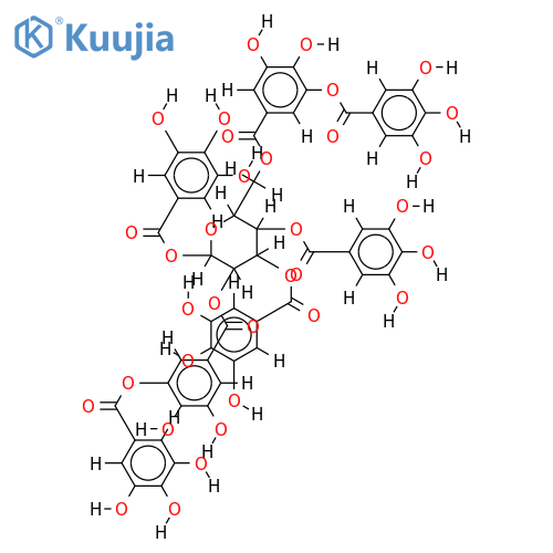 2,6-Di-O-digalloyl-1,3,4-tri-O-galloyl-beta-D-glucopyranose structure