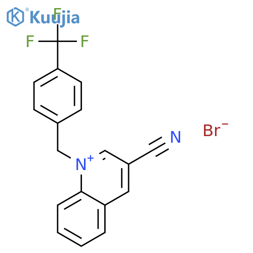 Quinolinium, 3-cyano-1-[[4-(trifluoromethyl)phenyl]methyl]-, bromide structure