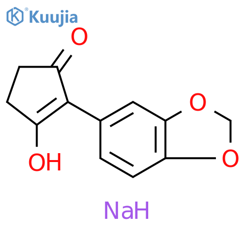2-Cyclopenten-1-one, 2-(1,3-benzodioxol-5-yl)-3-hydroxy-, sodium salt (1:1) structure