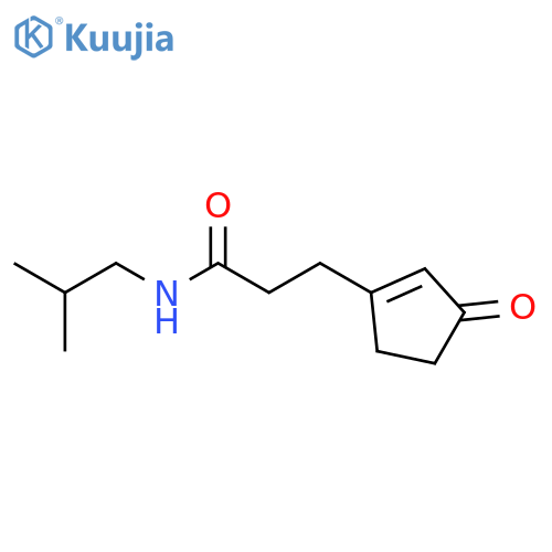 1-Cyclopentene-1-propanamide, N-(2-methylpropyl)-3-oxo- structure