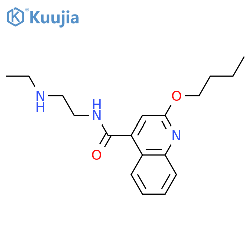 2-\u200bButoxy-\u200bN-\u200b2-\u200b(ethylamino)\u200bethyl\u200b-4-\u200bquinolinecarboxamide\u200b structure
