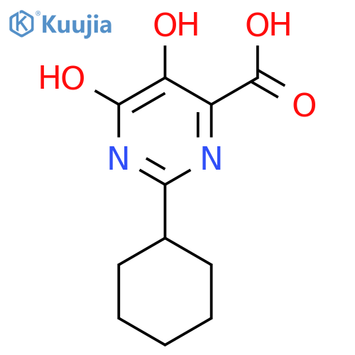 2-cyclohexyl-5,6-dihydroxypyrimidine-4-carboxylic acid structure
