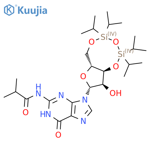 N2-Isobutyryl-3',5'-O-(1,1,3,3-tetraisopropyl-1,3-disiloxanediyl)guanosine structure