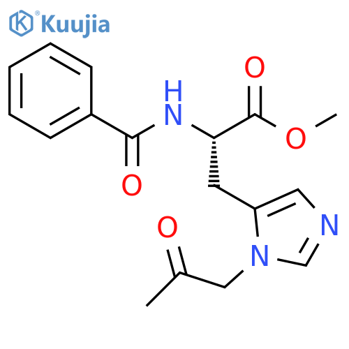 L-Histidine, N-benzoyl-3-(2-oxopropyl)-, methyl ester structure